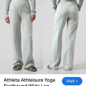 Athleta Wide-Leg Yoga Pants in Pale Blue